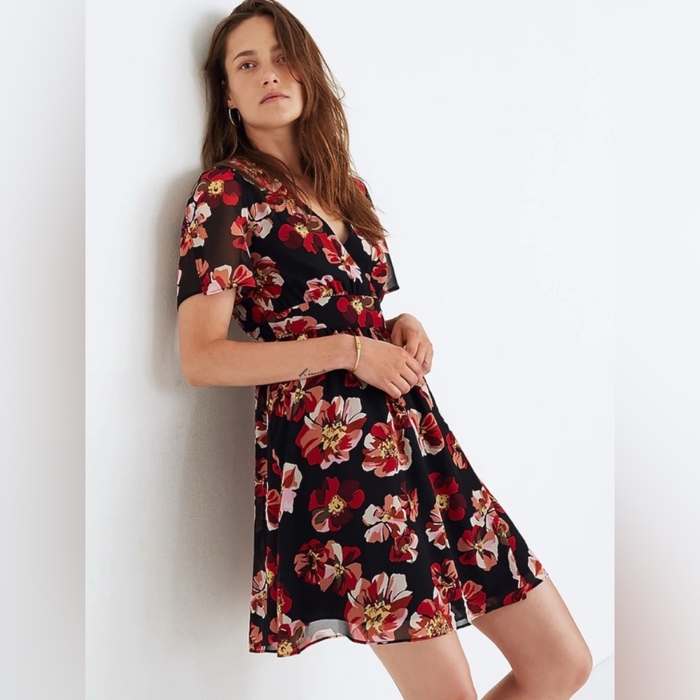 Madewell Tulip Sleeve Mini Dress in French Rose - Picture 3 of 11